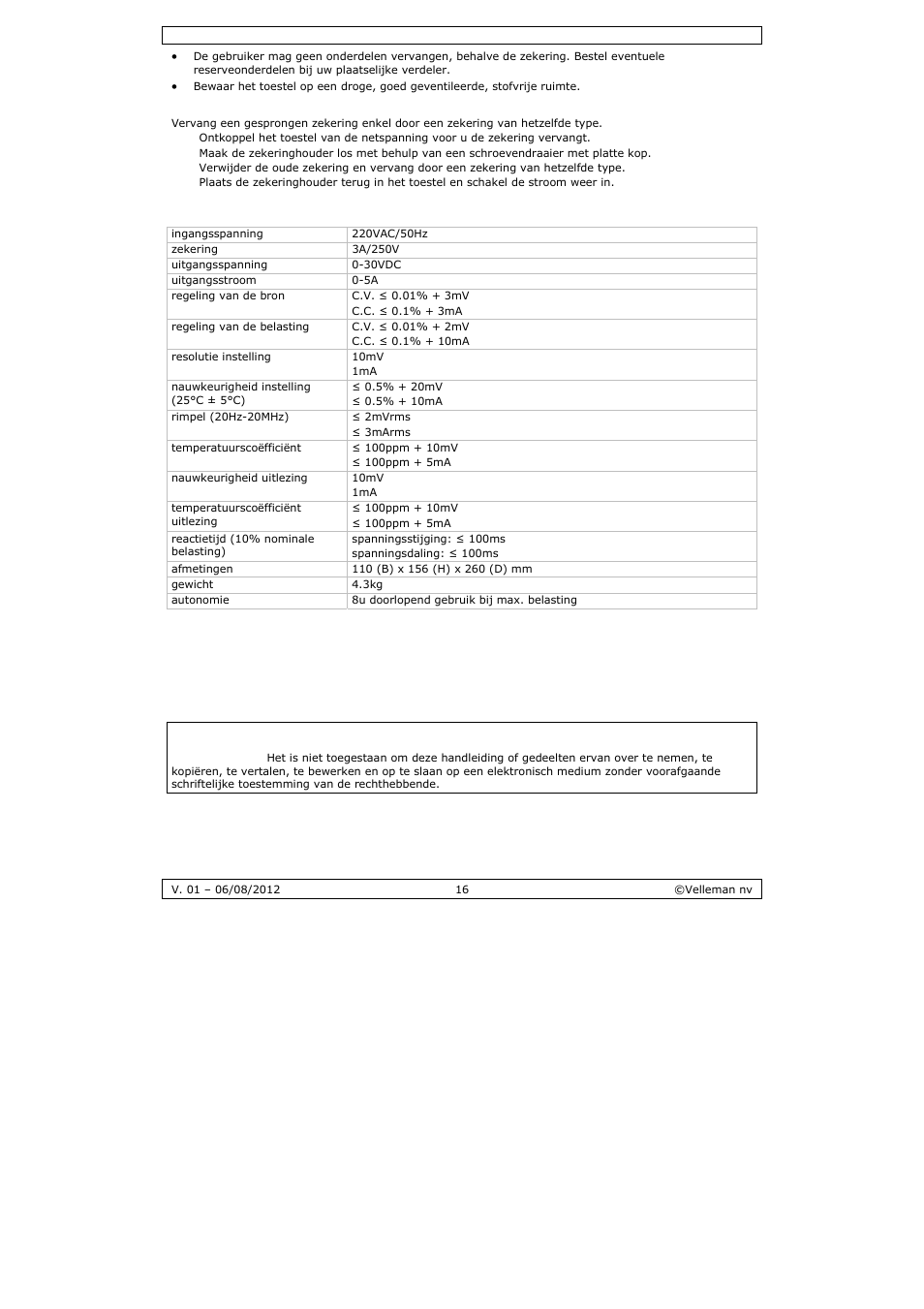 Velleman PS3005D User Manual | Page 16 / 39