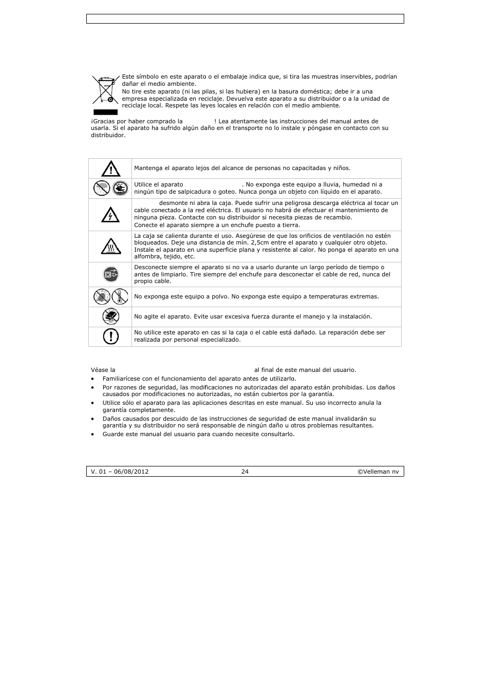 Manual del usuario, Nual del, L usuar | Velleman PS3005D User Manual | Page 24 / 39