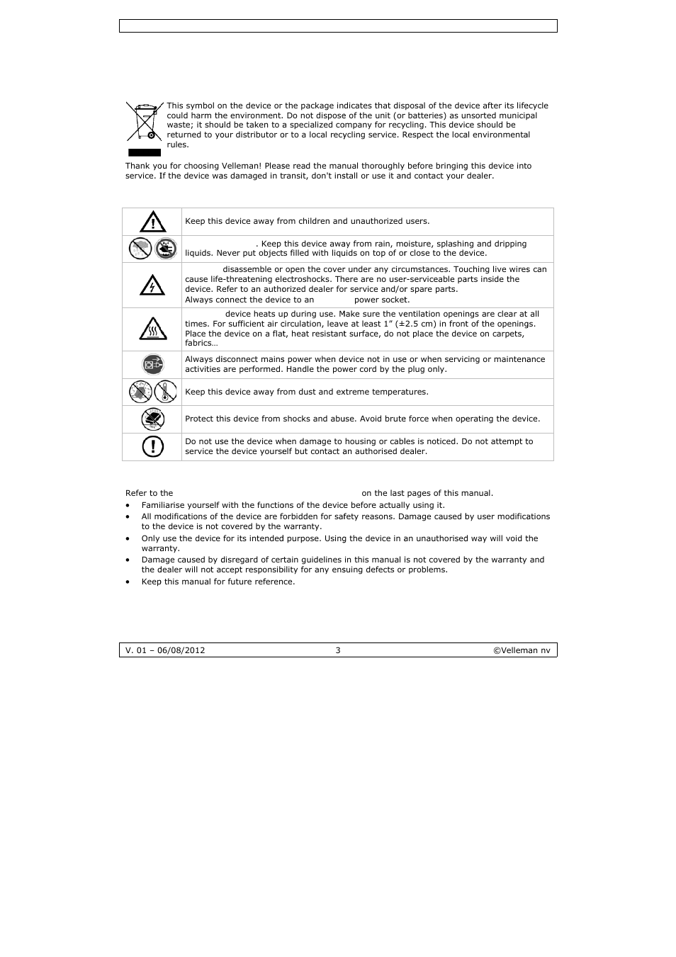 User manual, User ma, Anual | Velleman PS3005D User Manual | Page 3 / 39