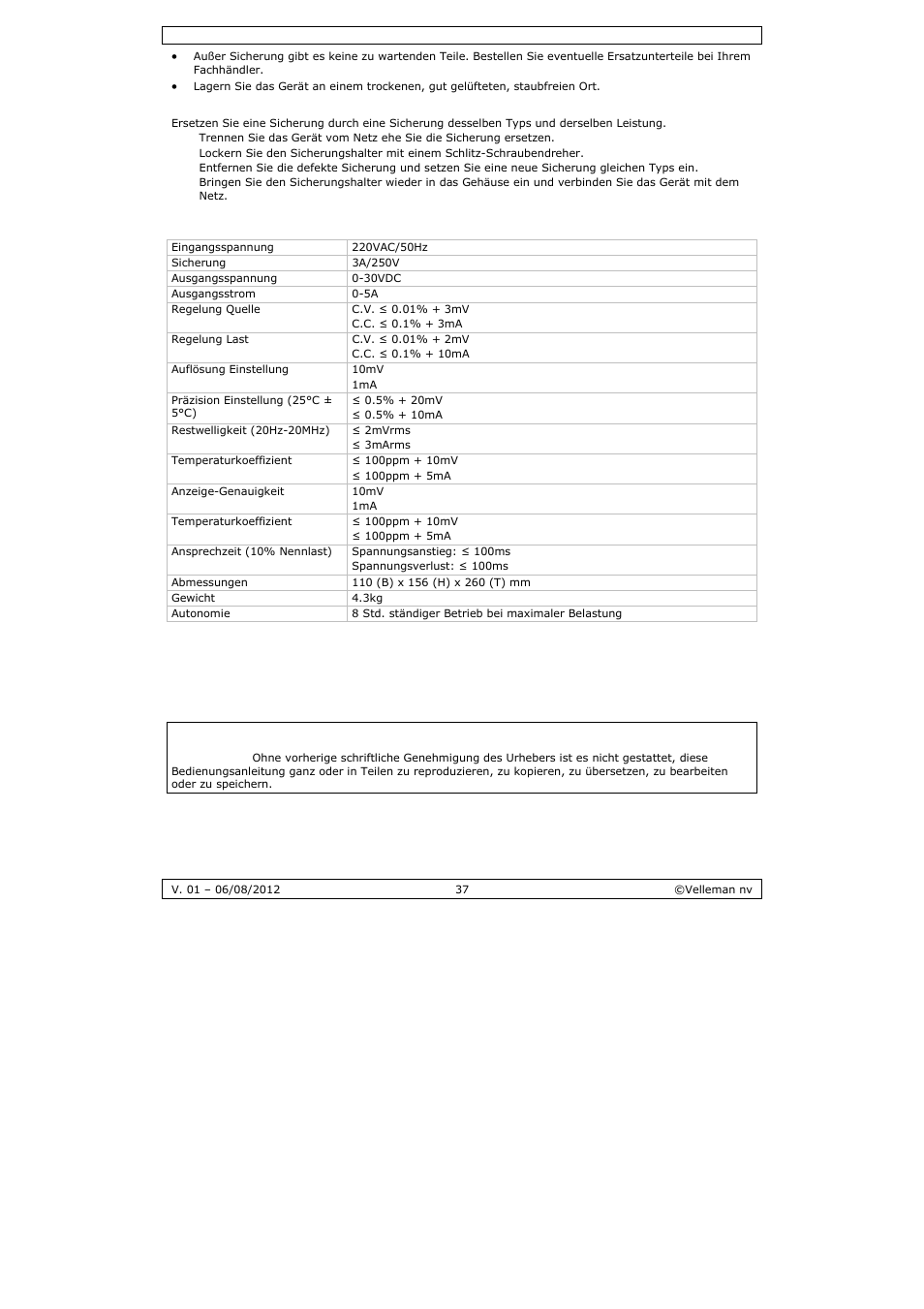 Velleman PS3005D User Manual | Page 37 / 39