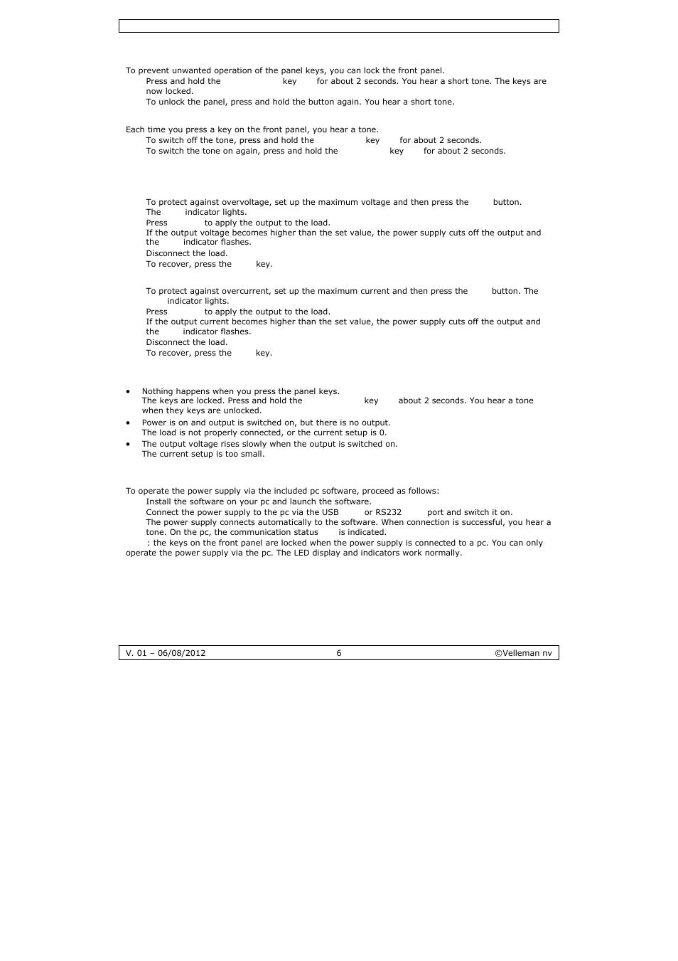 Velleman PS3005D User Manual | Page 6 / 39
