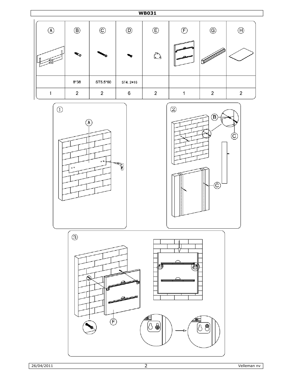 Velleman WB031 User Manual | Page 2 / 11