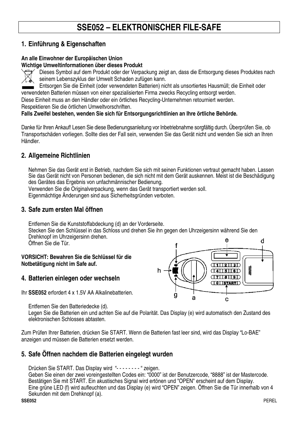 Sse052 – elektronischer file-safe | Velleman SSE052 User Manual | Page 11 / 14