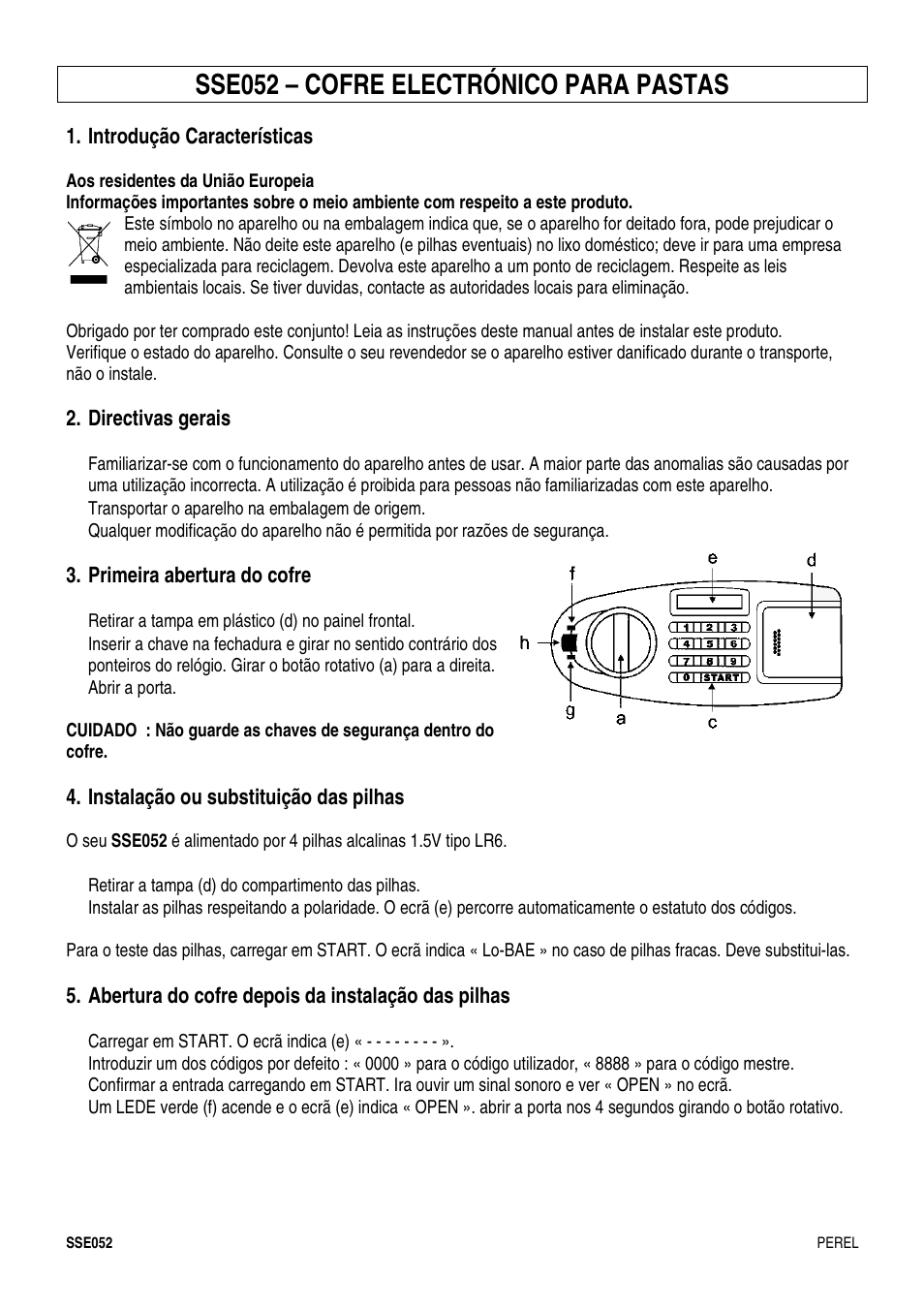 Sse052 – cofre electrónico para pastas | Velleman SSE052 User Manual | Page 13 / 14