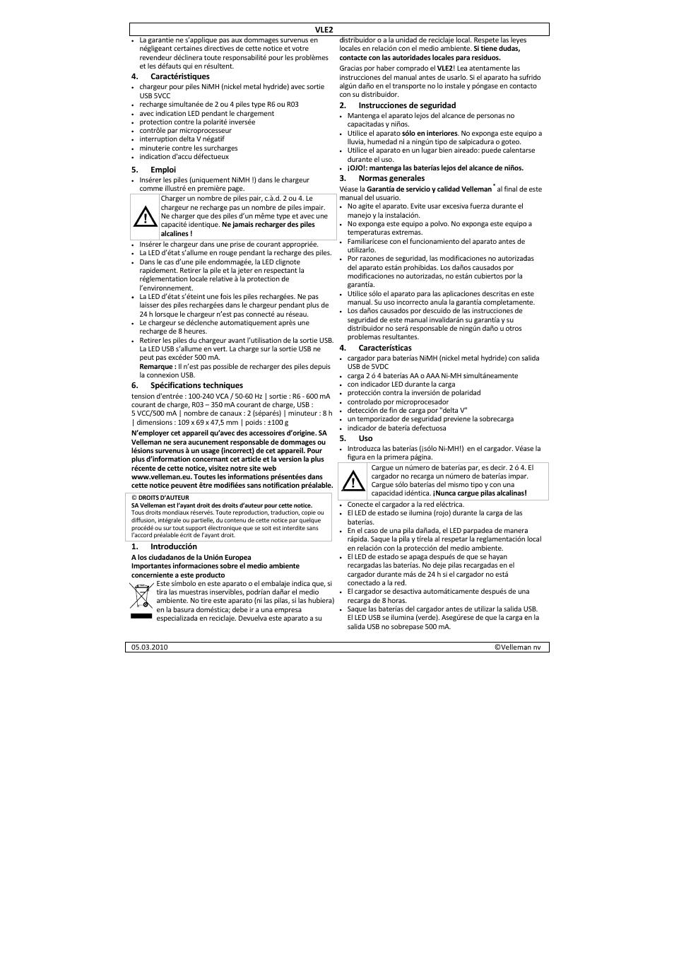 Velleman VLE2 User Manual | Page 3 / 6