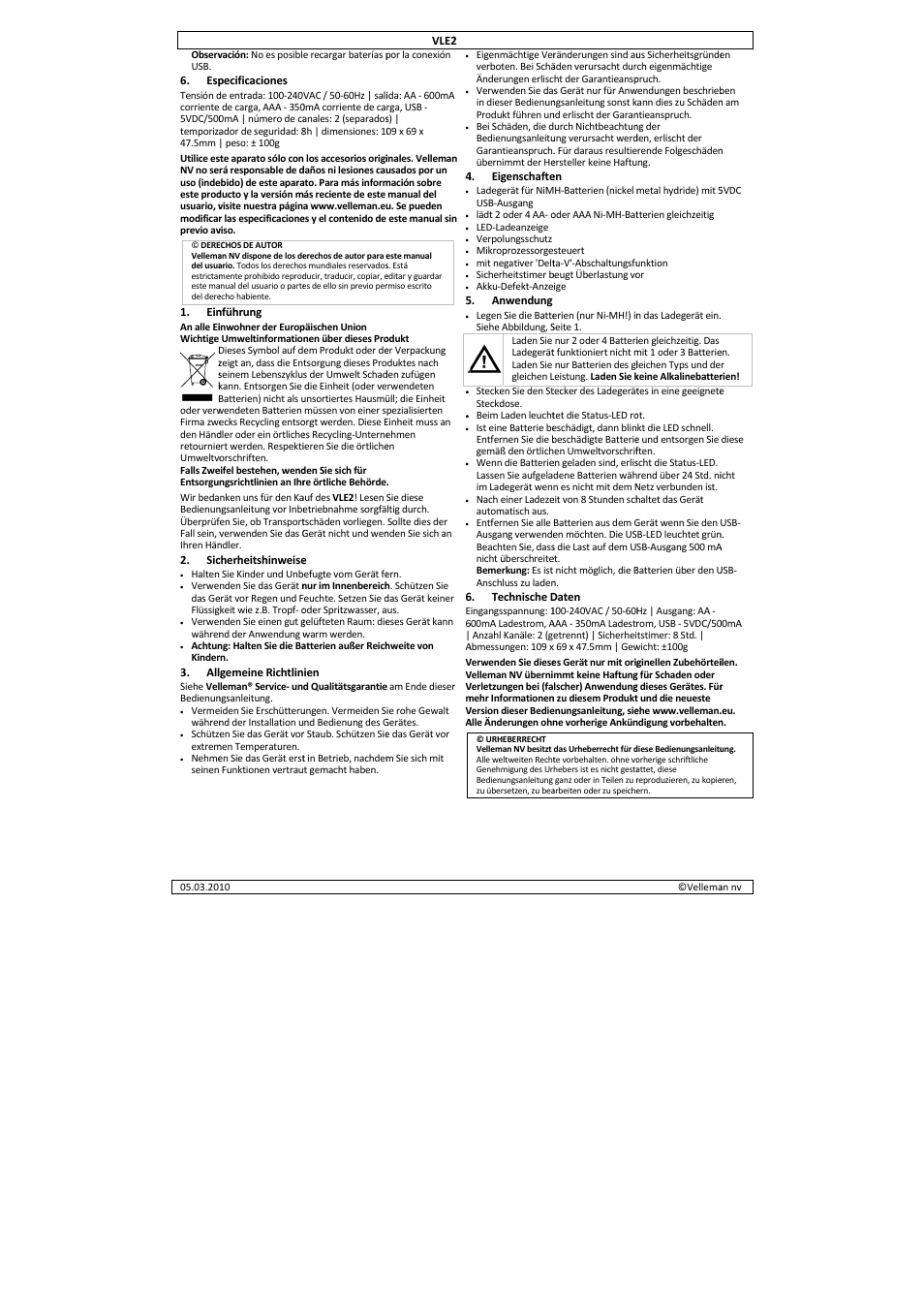 Velleman VLE2 User Manual | Page 4 / 6