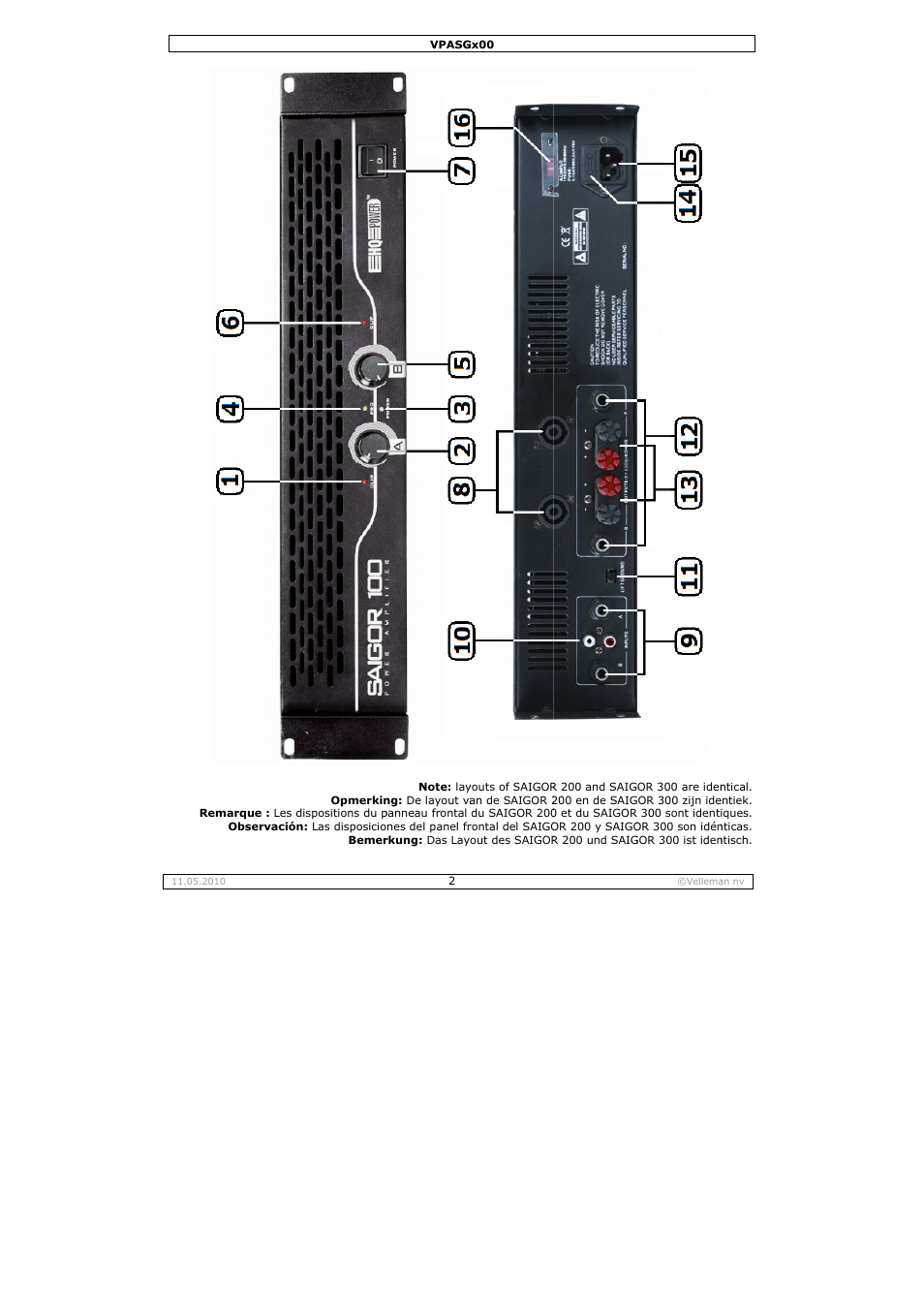 Velleman VPASG100 User Manual | Page 2 / 19