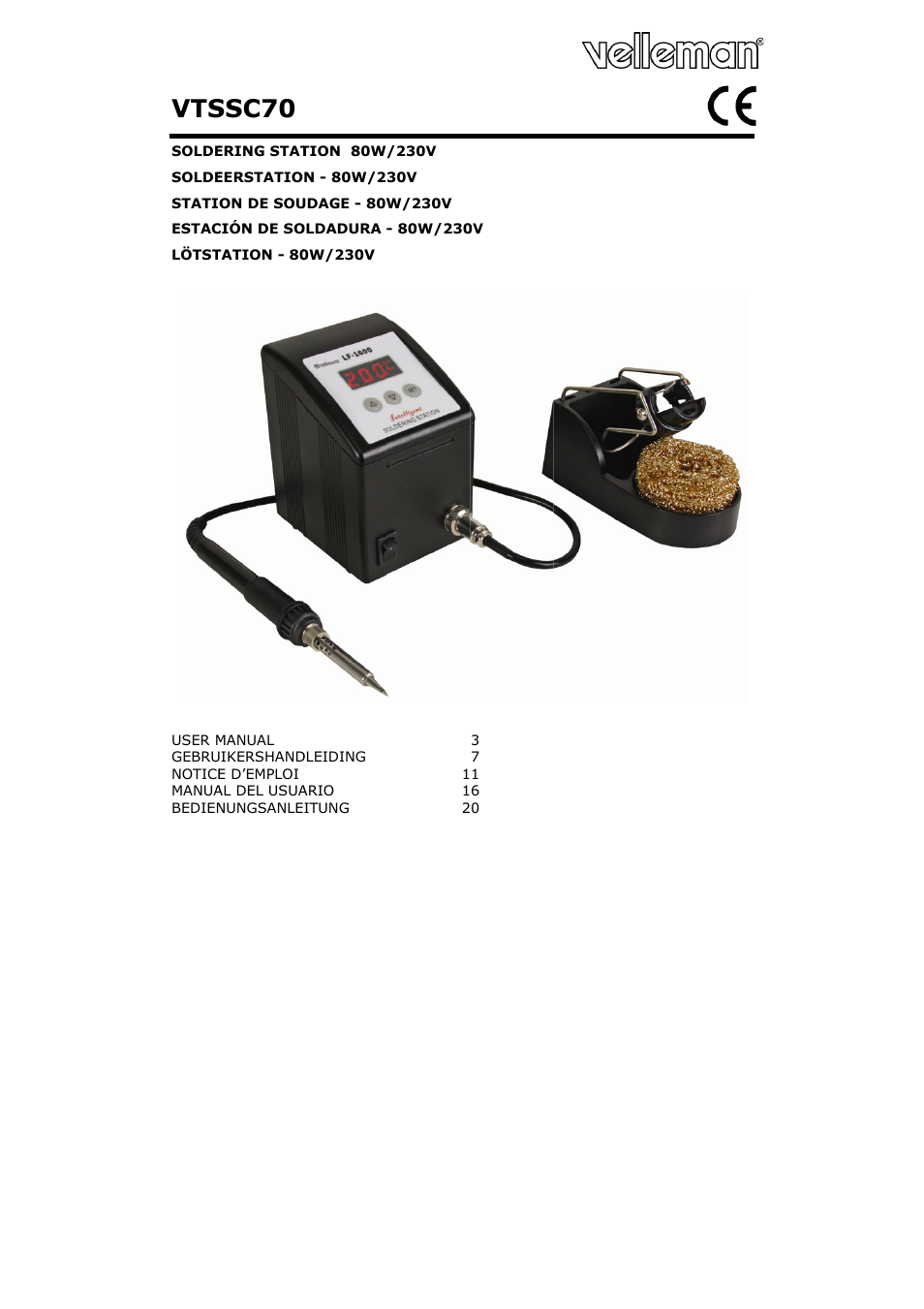 Velleman VTSSC70 User Manual | 26 pages