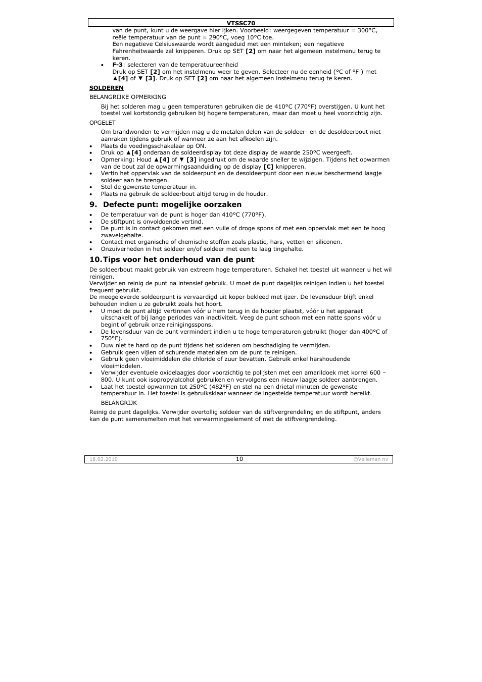 Velleman VTSSC70 User Manual | Page 10 / 26