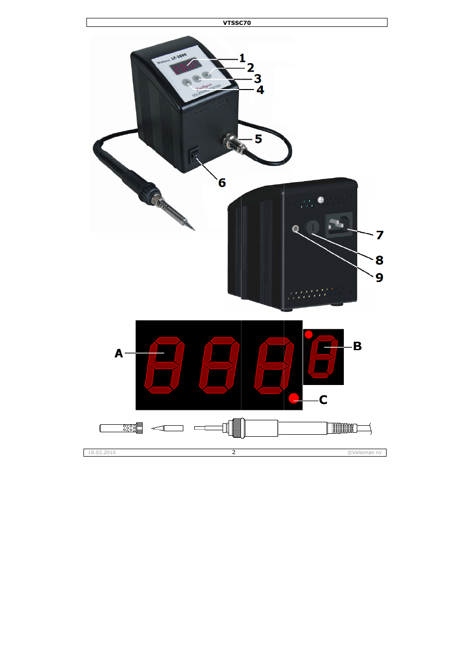 Velleman VTSSC70 User Manual | Page 2 / 26