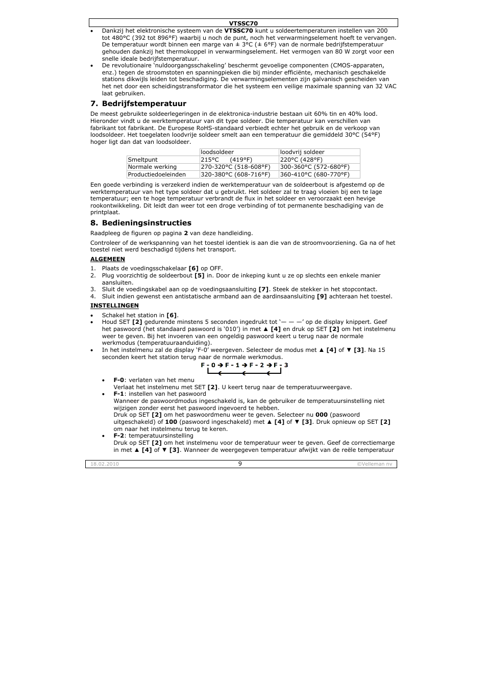 Velleman VTSSC70 User Manual | Page 9 / 26