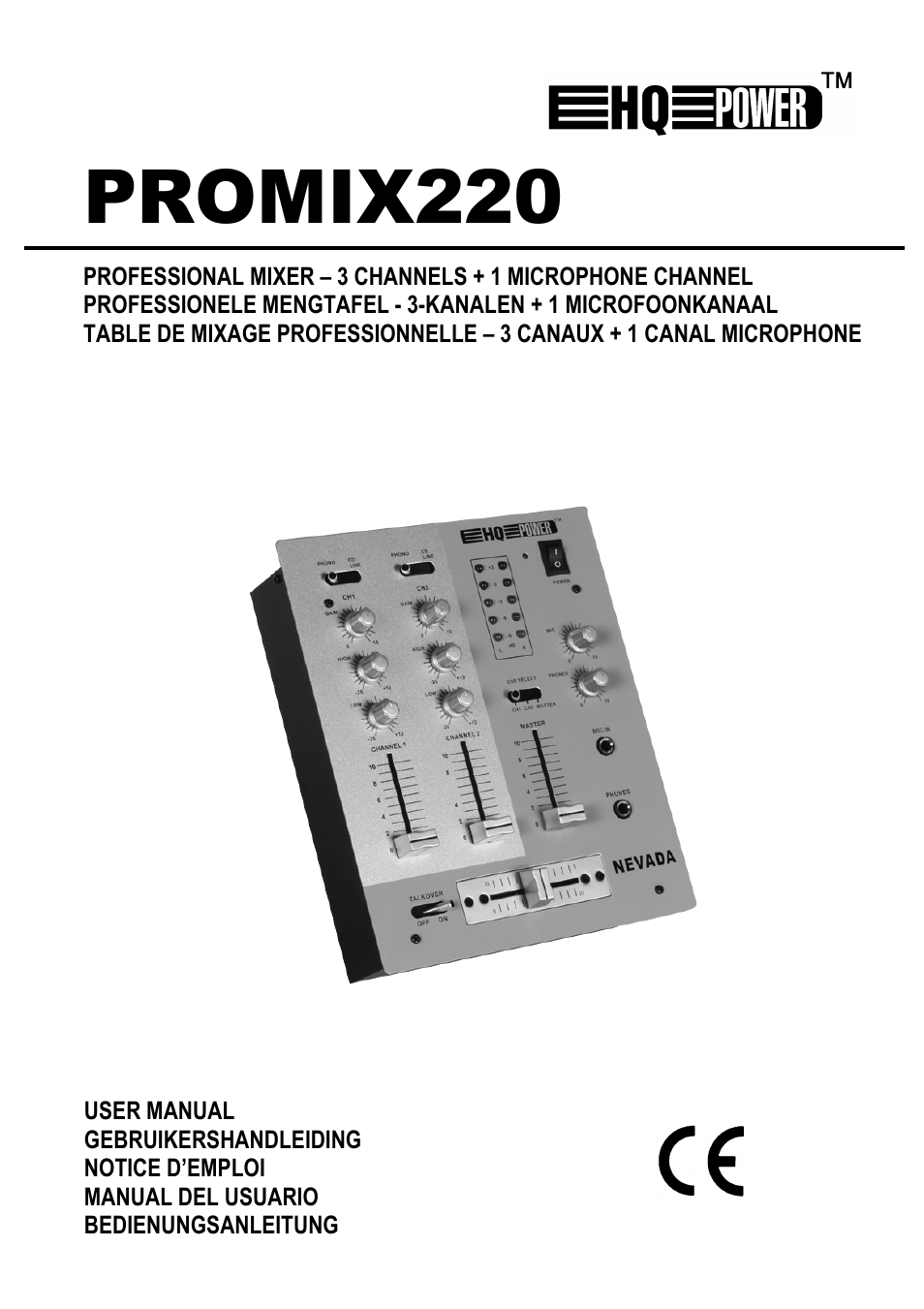 Velleman PROMIX220 User Manual | 12 pages