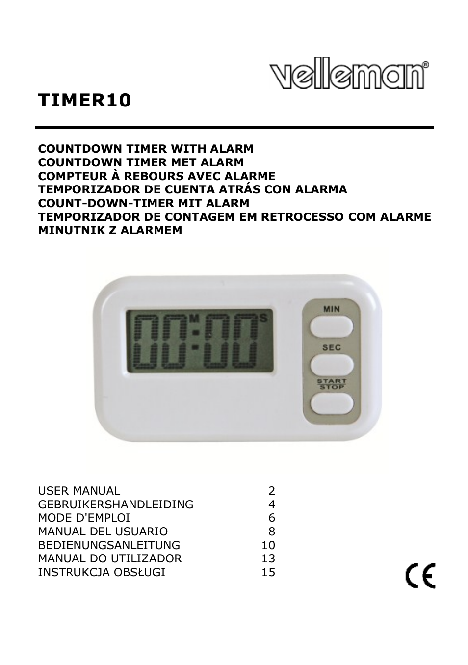 Velleman TIMER10 User Manual | 24 pages