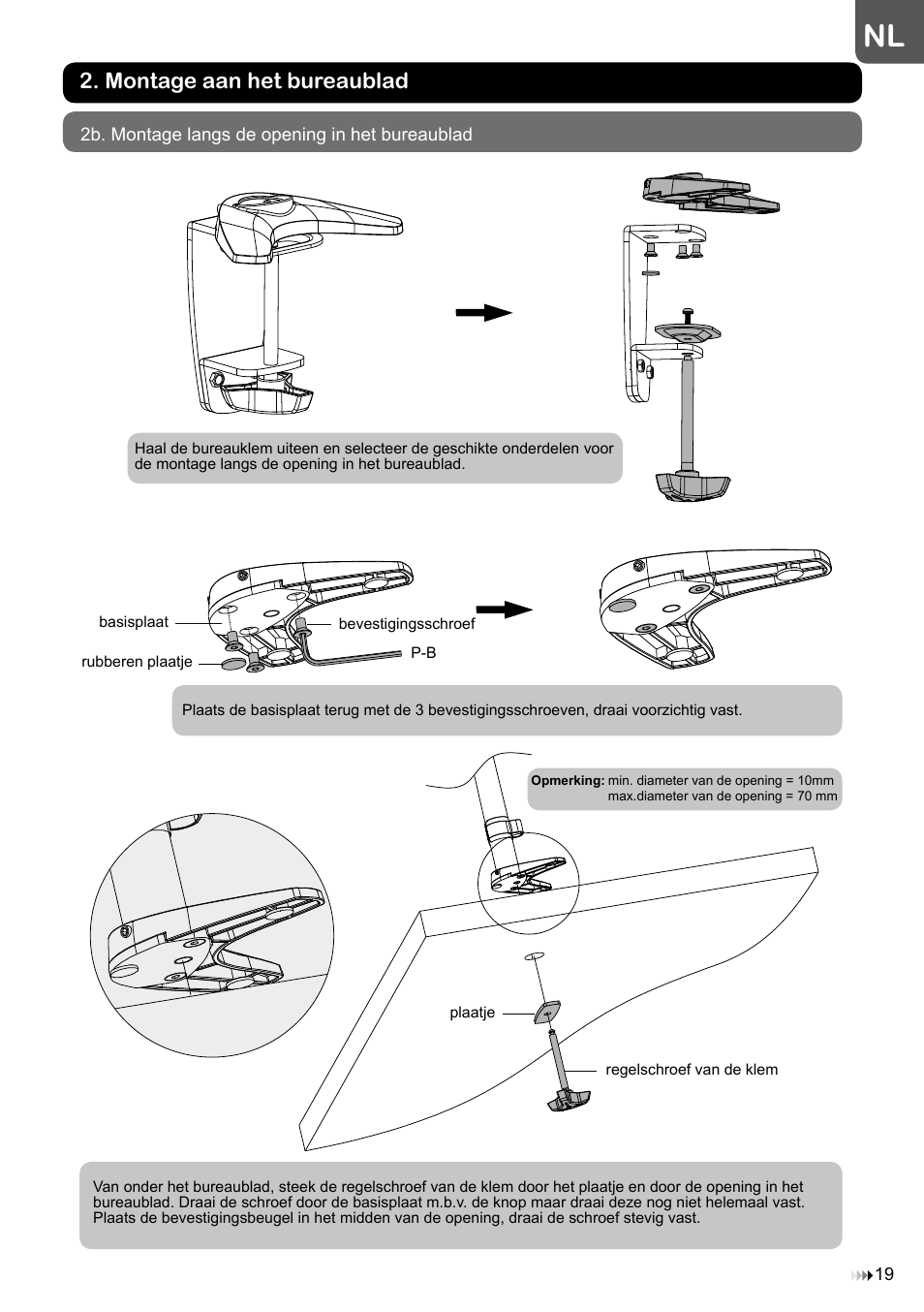 Montage aan het bureaublad | Velleman WB039 User Manual | Page 19 / 48