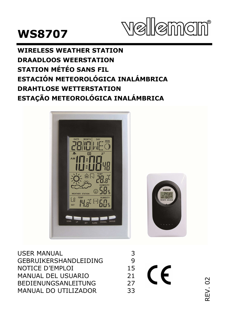 Velleman WS8707 User Manual | 50 pages
