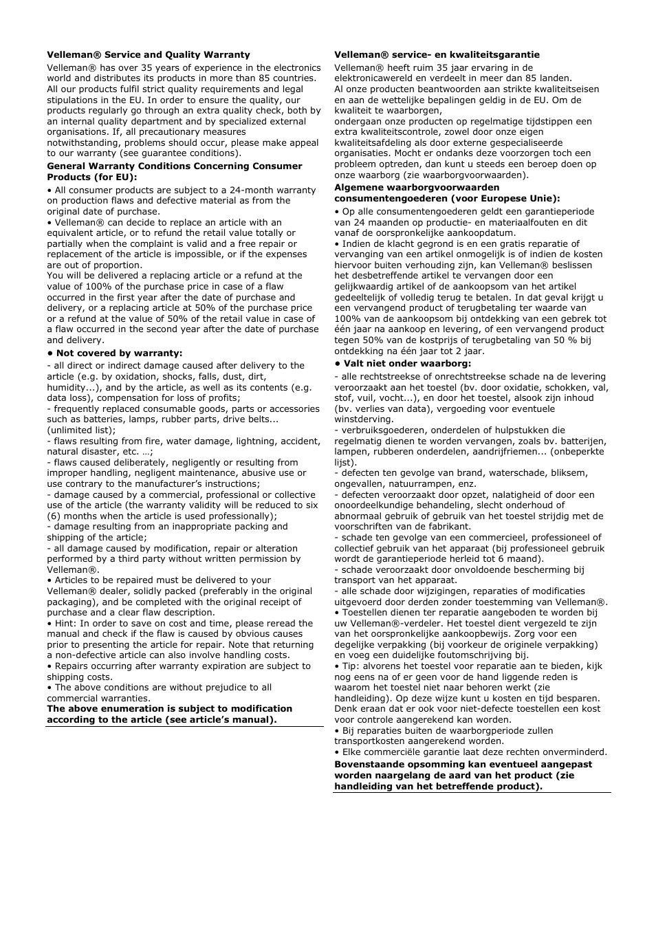 Velleman WB003 User Manual | Page 13 / 15