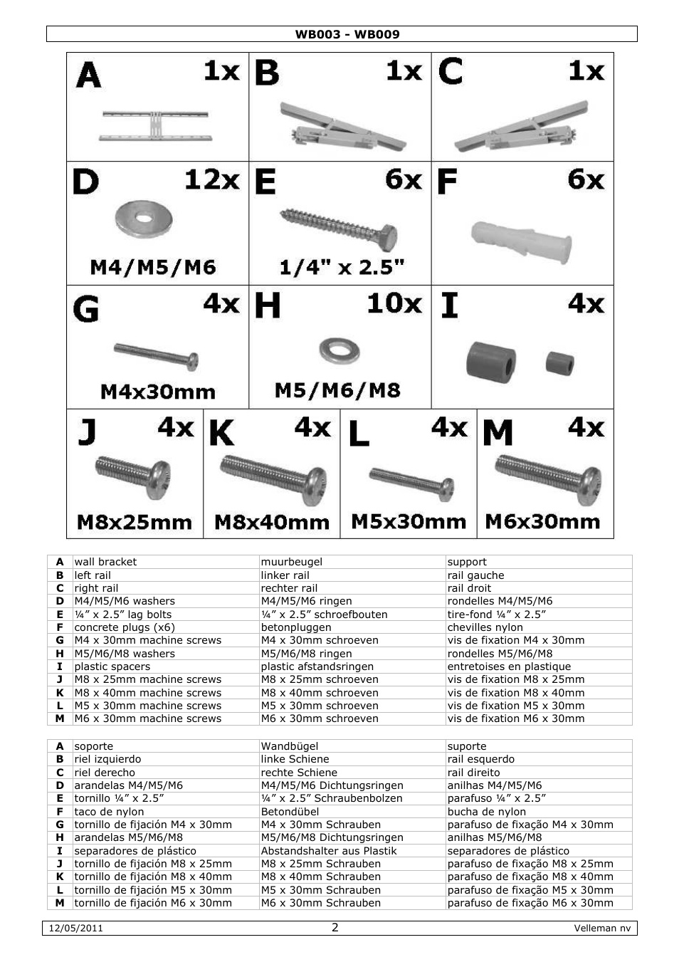 Velleman WB003 User Manual | Page 2 / 15