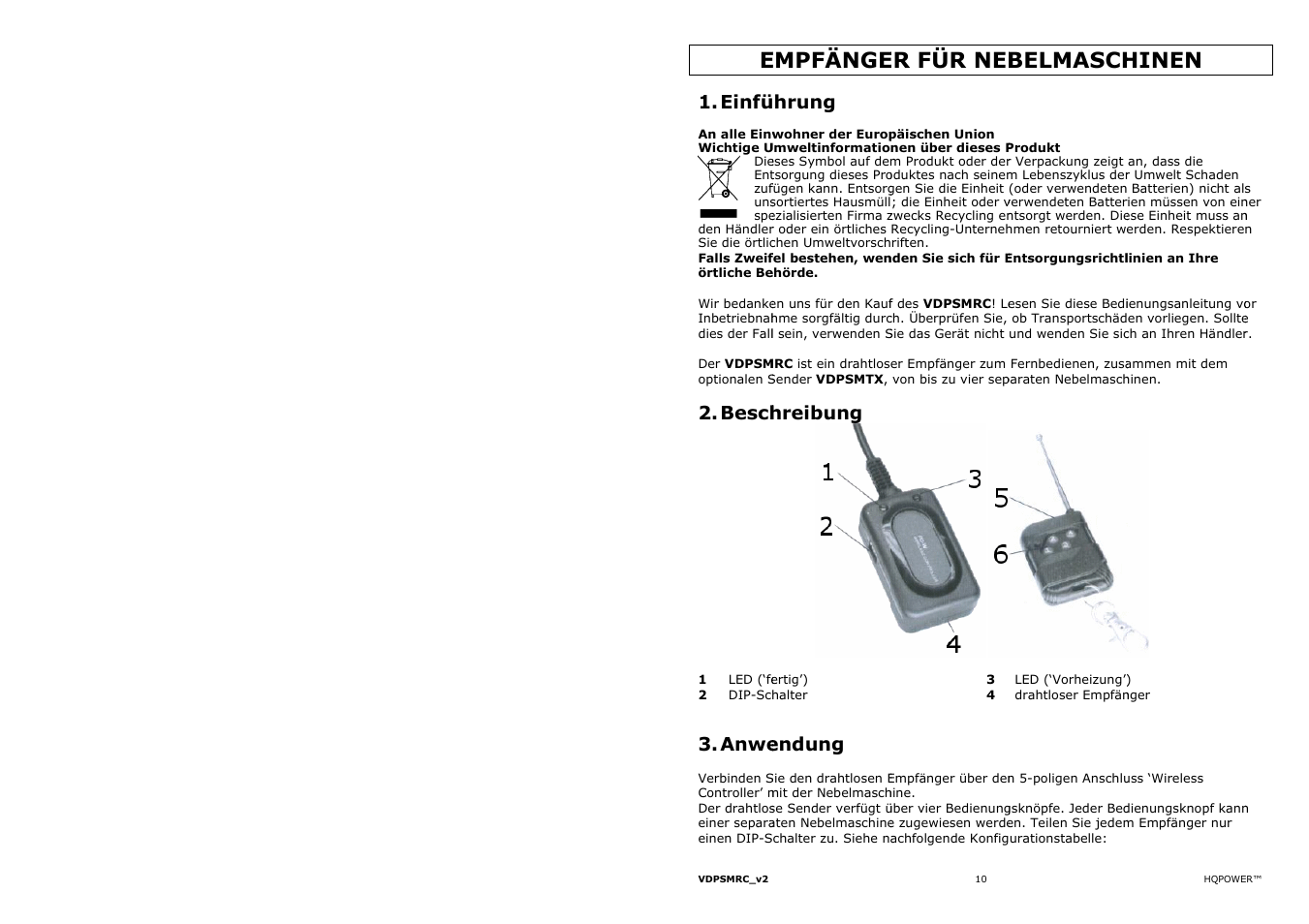 Empfänge, Er für neb, Belmasch | Hinen, Einfü, Besch, Anwe, Hrung, Hreibung, Endung | Velleman VDPSMRC User Manual | Page 10 / 13