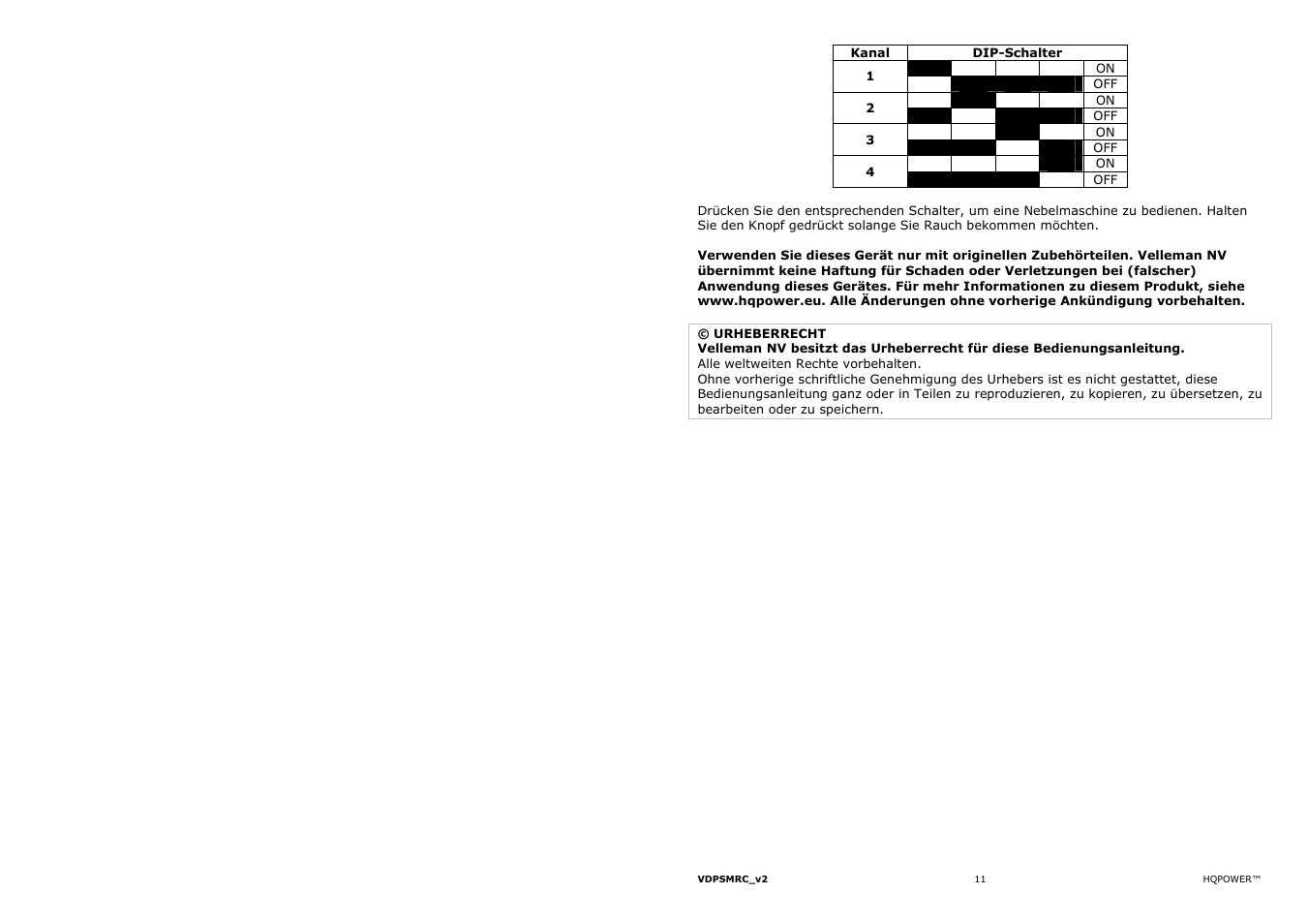 Velleman VDPSMRC User Manual | Page 11 / 13