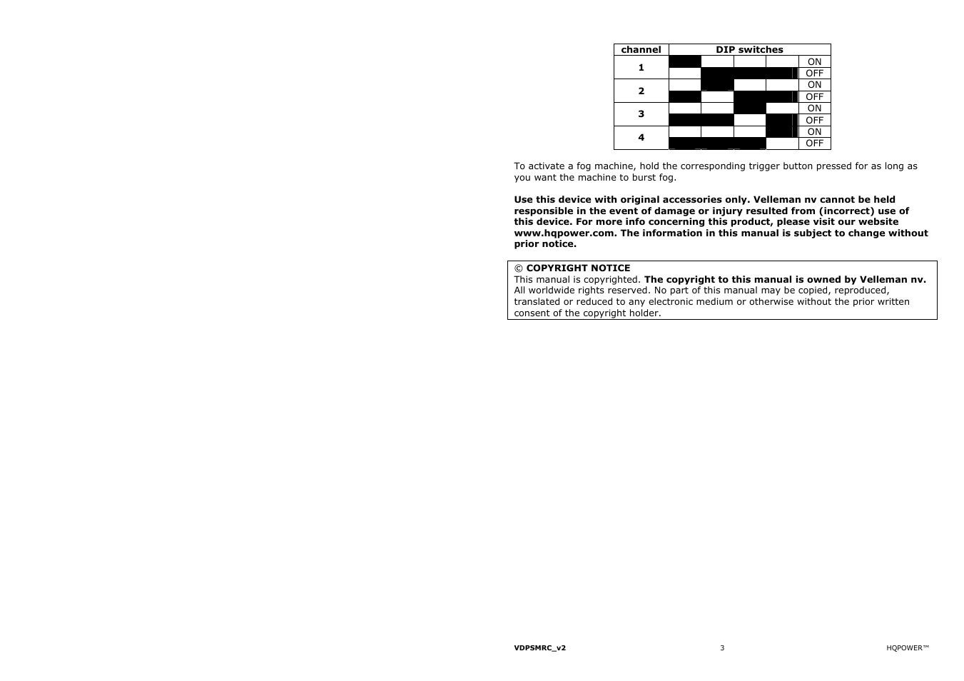 Velleman VDPSMRC User Manual | Page 3 / 13