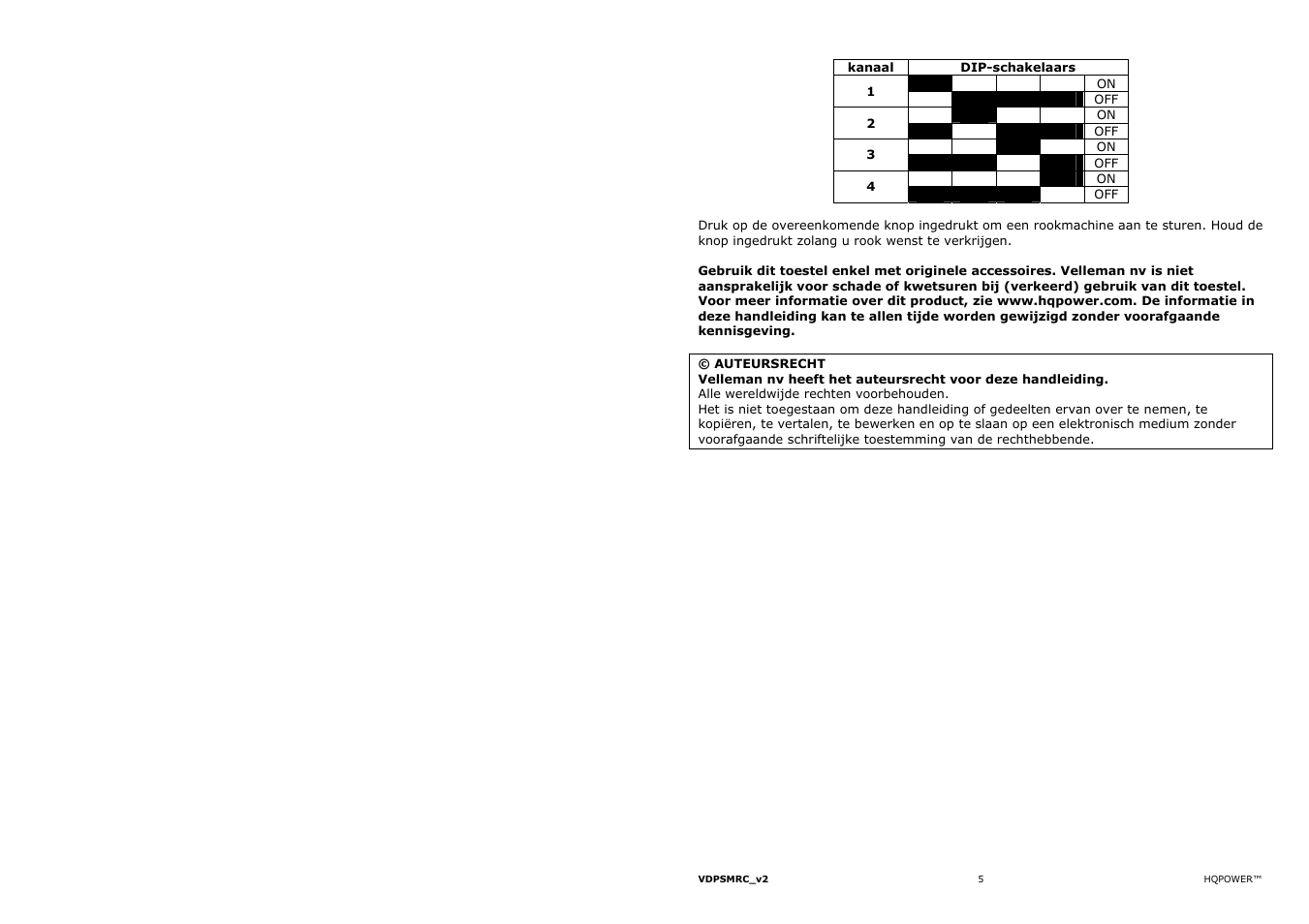 Velleman VDPSMRC User Manual | Page 5 / 13