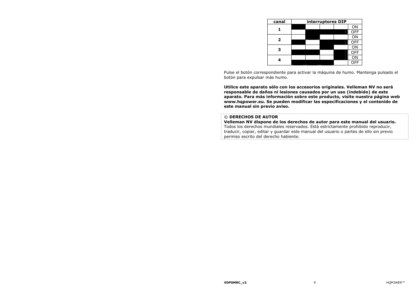 Velleman VDPSMRC User Manual | Page 9 / 13