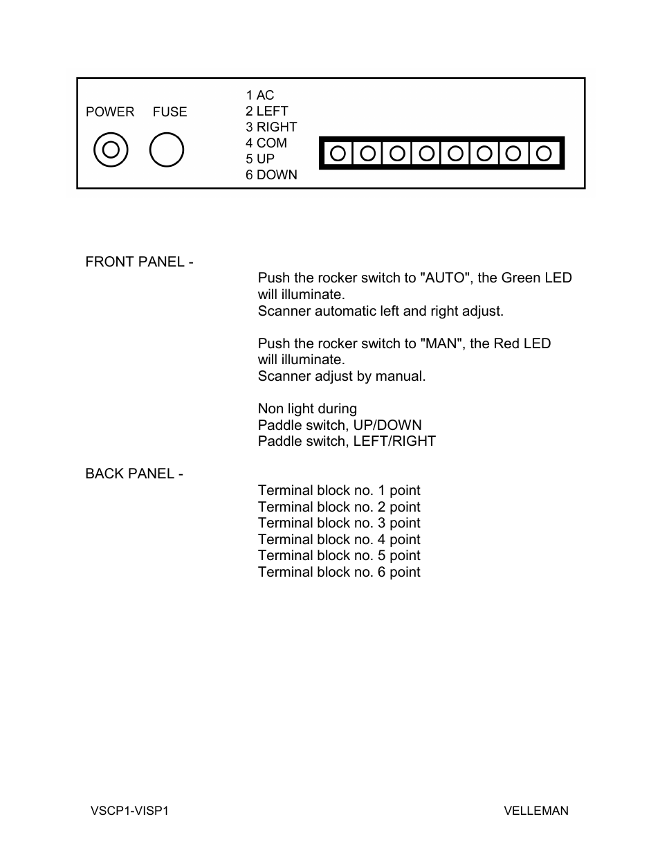 Velleman VSCP1 USER MANUAL User Manual | Page 5 / 5