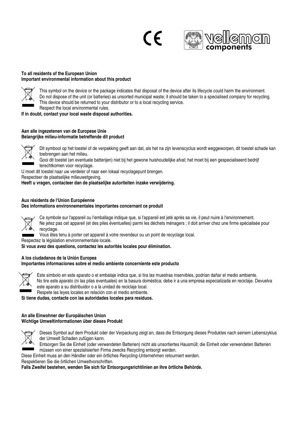Velleman PI150BN User Manual | 27 pages