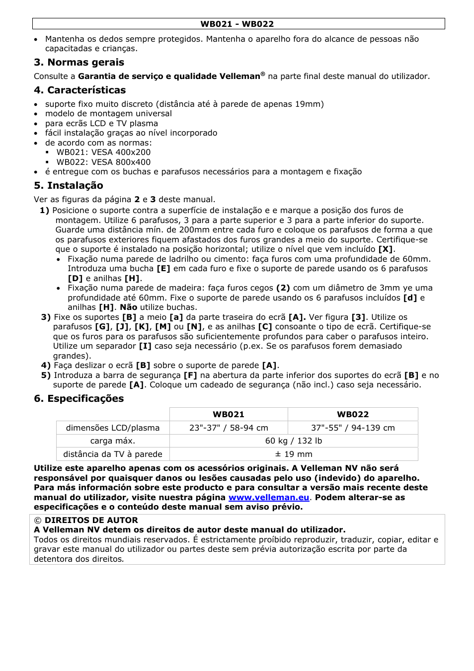 Velleman WB021 User Manual | Page 11 / 14