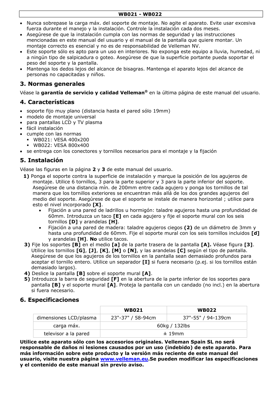 Velleman WB021 User Manual | Page 8 / 14