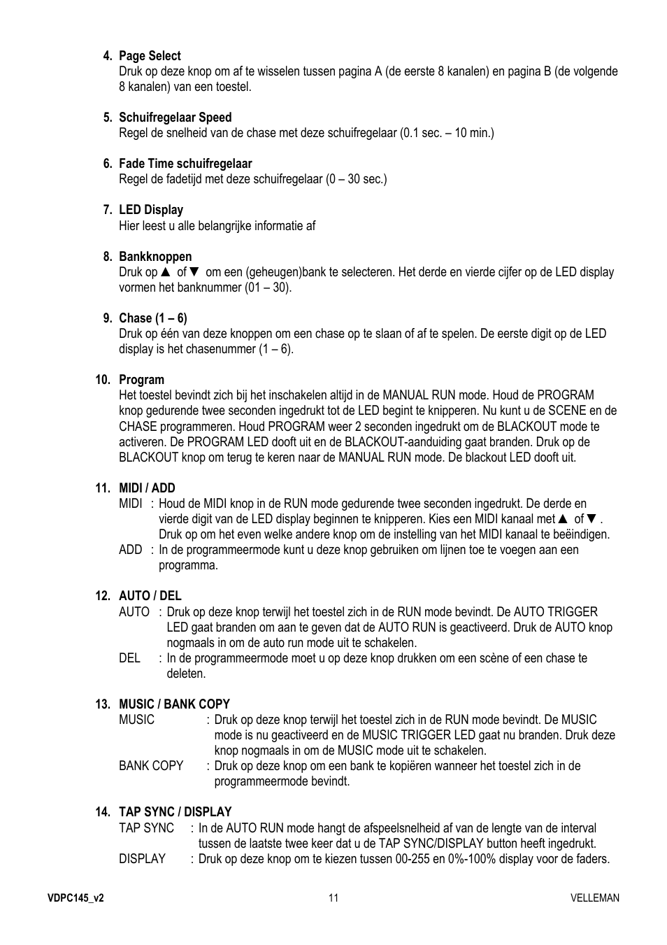 Velleman VDPC145 User Manual | Page 11 / 47
