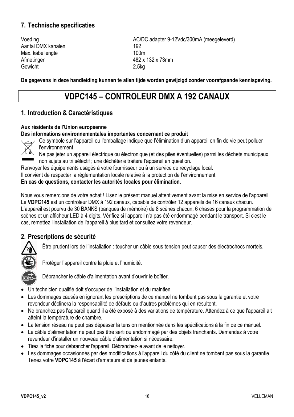 Velleman VDPC145 User Manual | Page 16 / 47