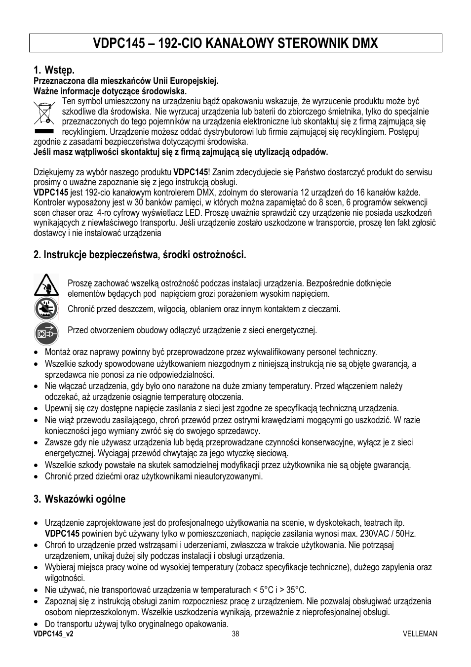 Velleman VDPC145 User Manual | Page 38 / 47