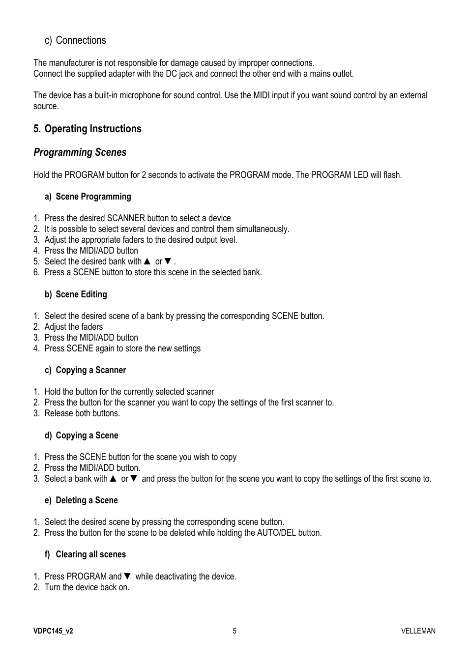 Velleman VDPC145 User Manual | Page 5 / 47