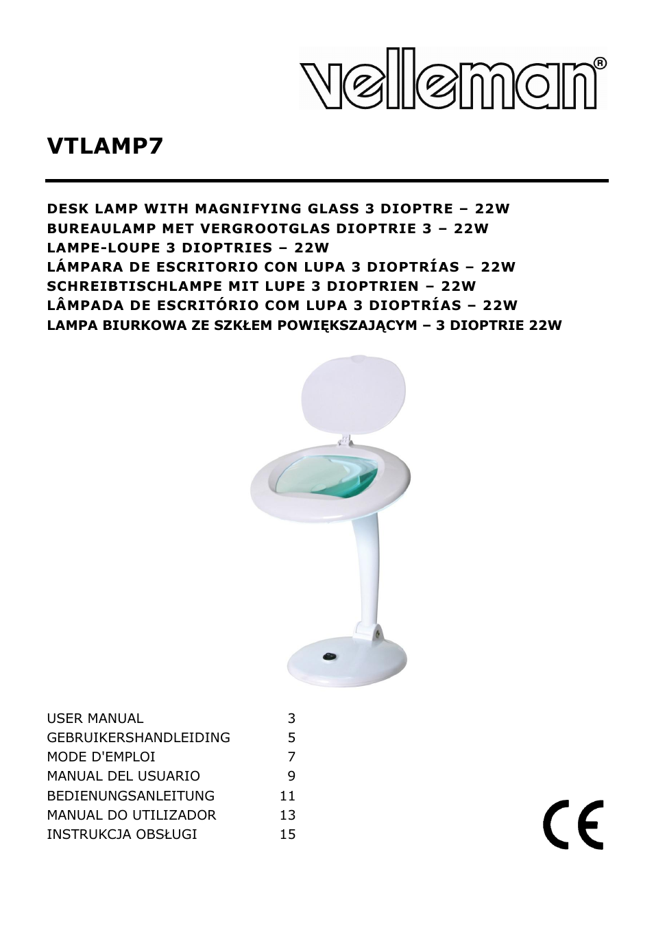 Velleman VTLAMP7 User Manual | 18 pages