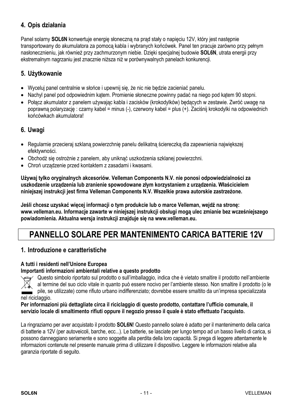 Velleman SOL6N User Manual | Page 11 / 18