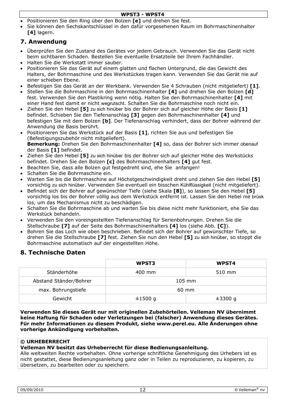 Velleman WPST3 User Manual | Page 12 / 17