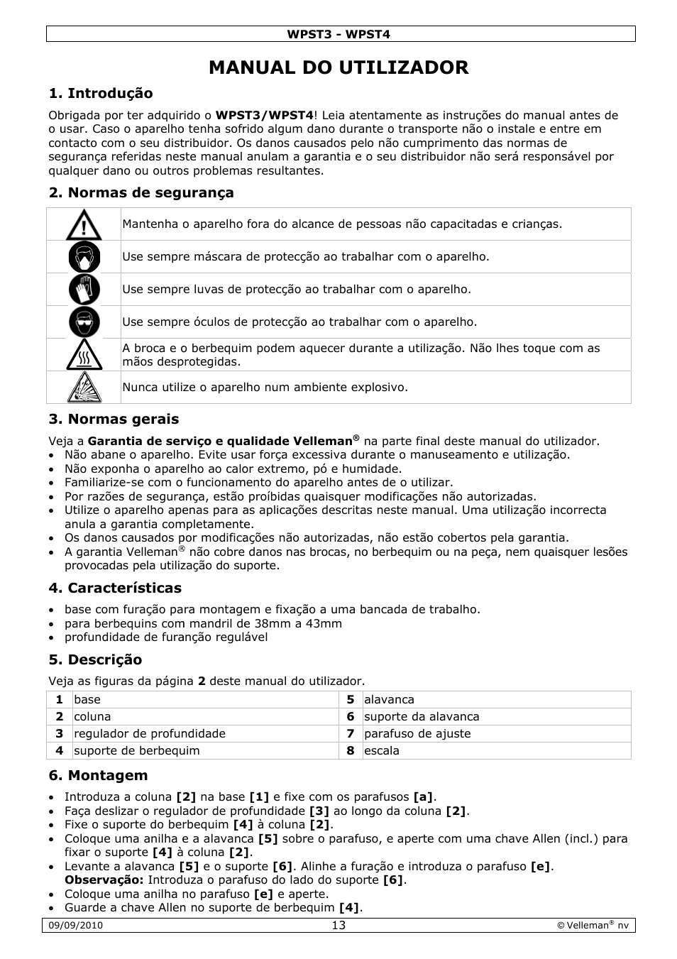 Nual d, Do ut, Ilizad | Velleman WPST3 User Manual | Page 13 / 17