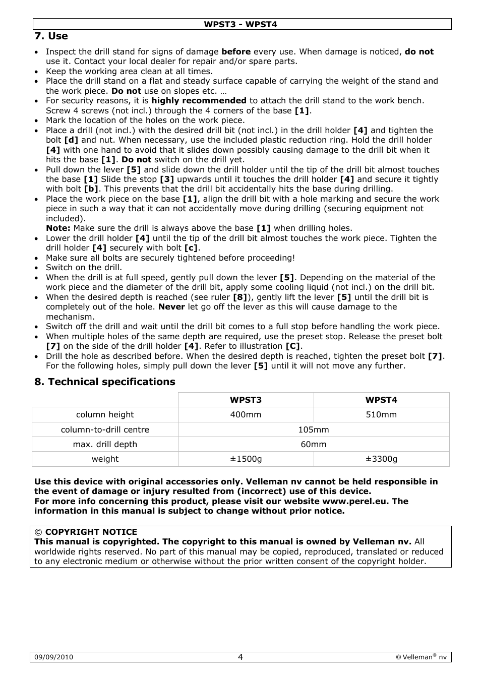 Velleman WPST3 User Manual | Page 4 / 17