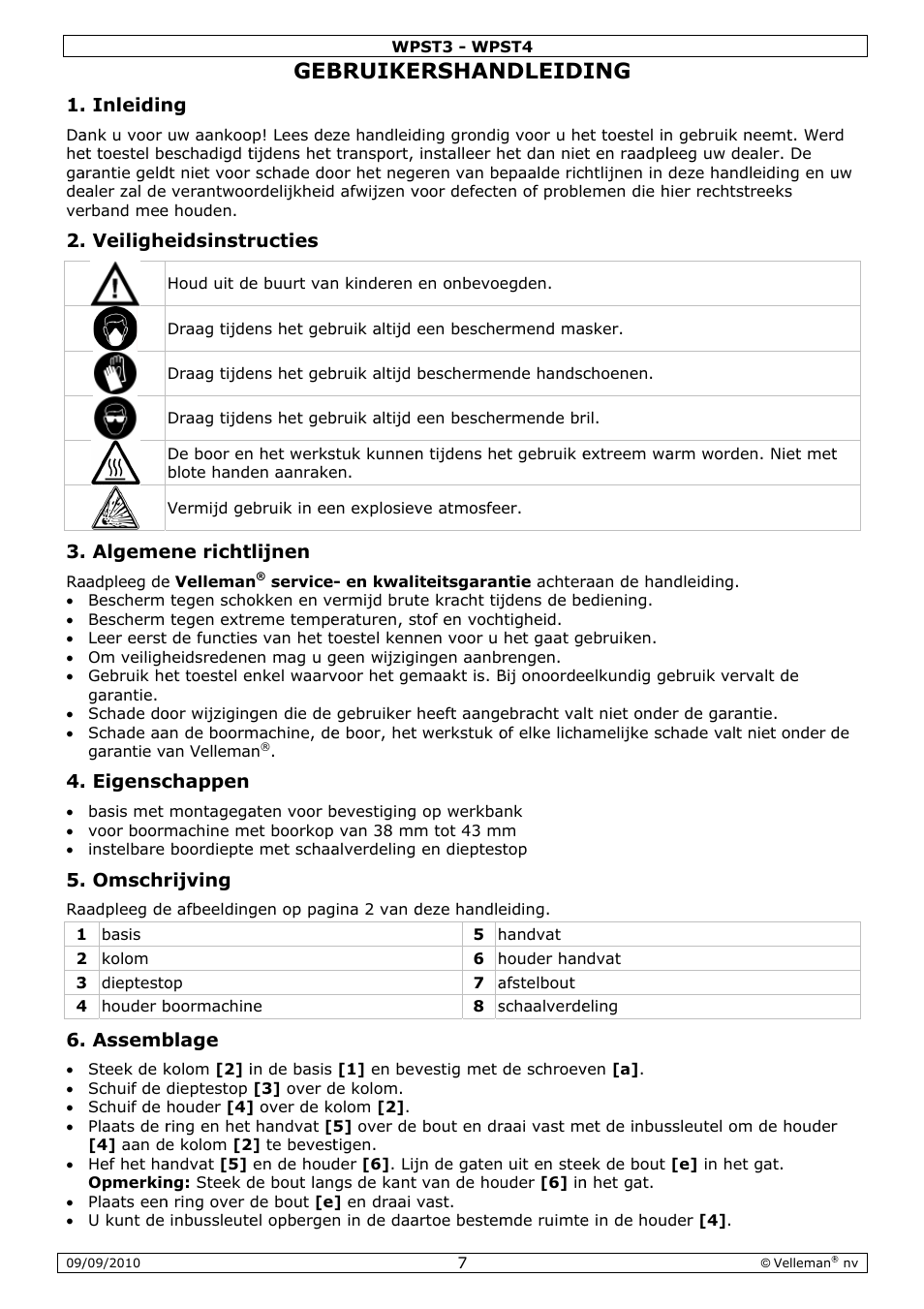 Bruike, Ershan, Ndleidi | Velleman WPST3 User Manual | Page 7 / 17