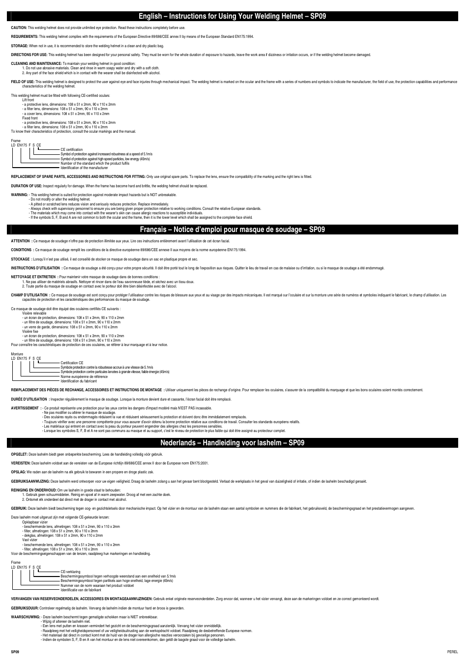 Velleman SP09 User Manual | 2 pages