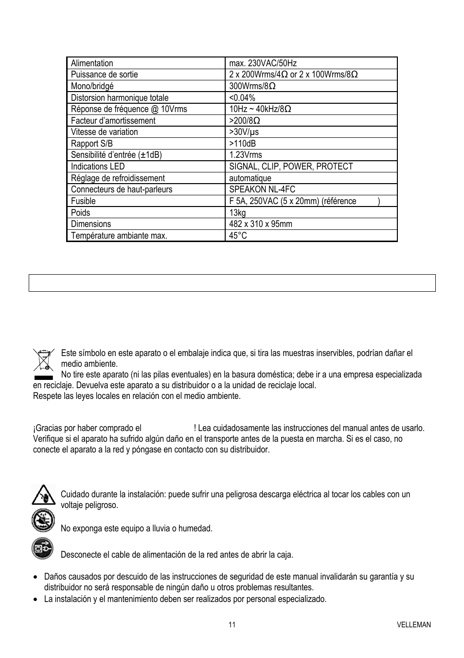 Velleman VPA2200MBN User Manual | Page 11 / 19