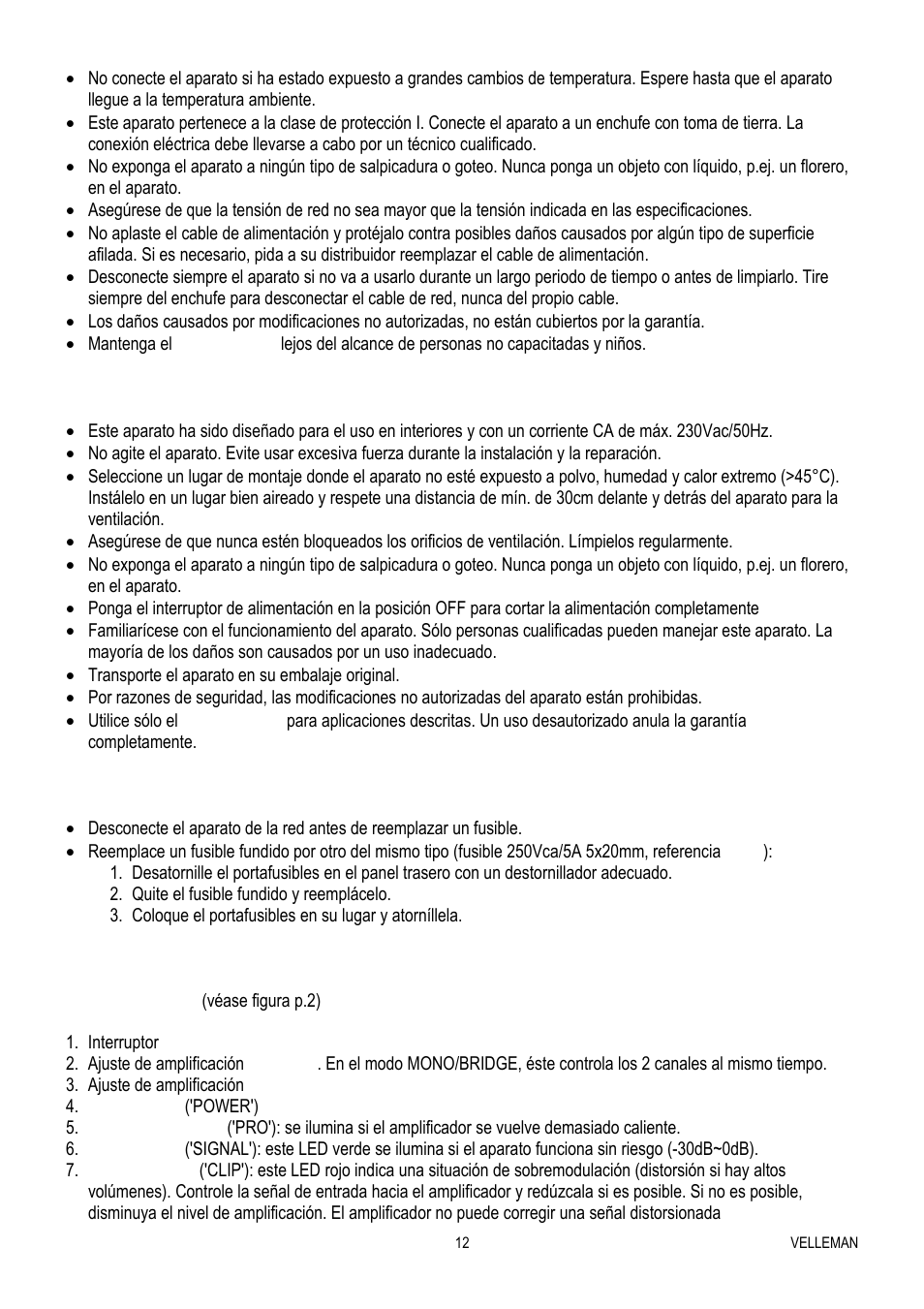 Velleman VPA2200MBN User Manual | Page 12 / 19