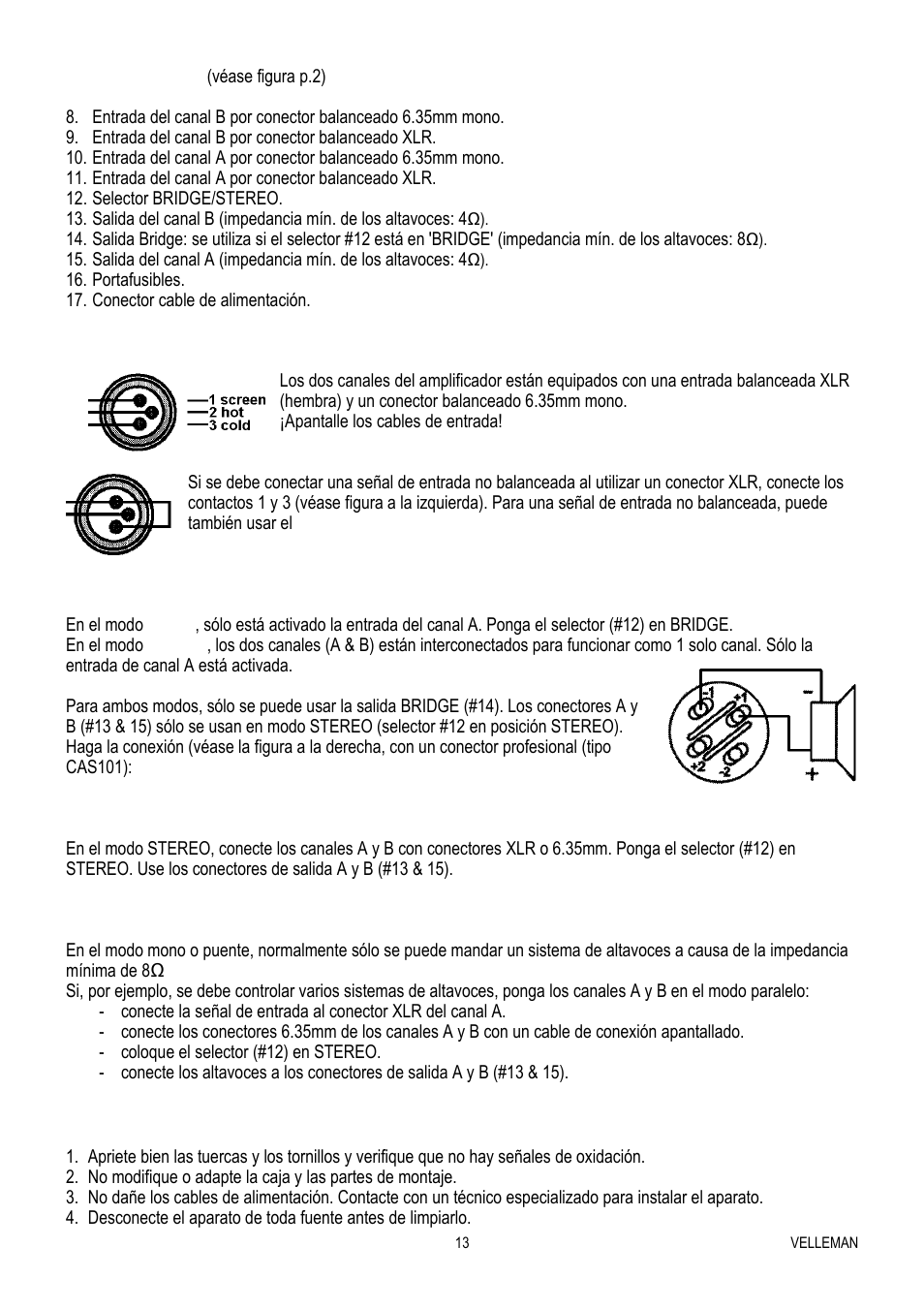 Velleman VPA2200MBN User Manual | Page 13 / 19