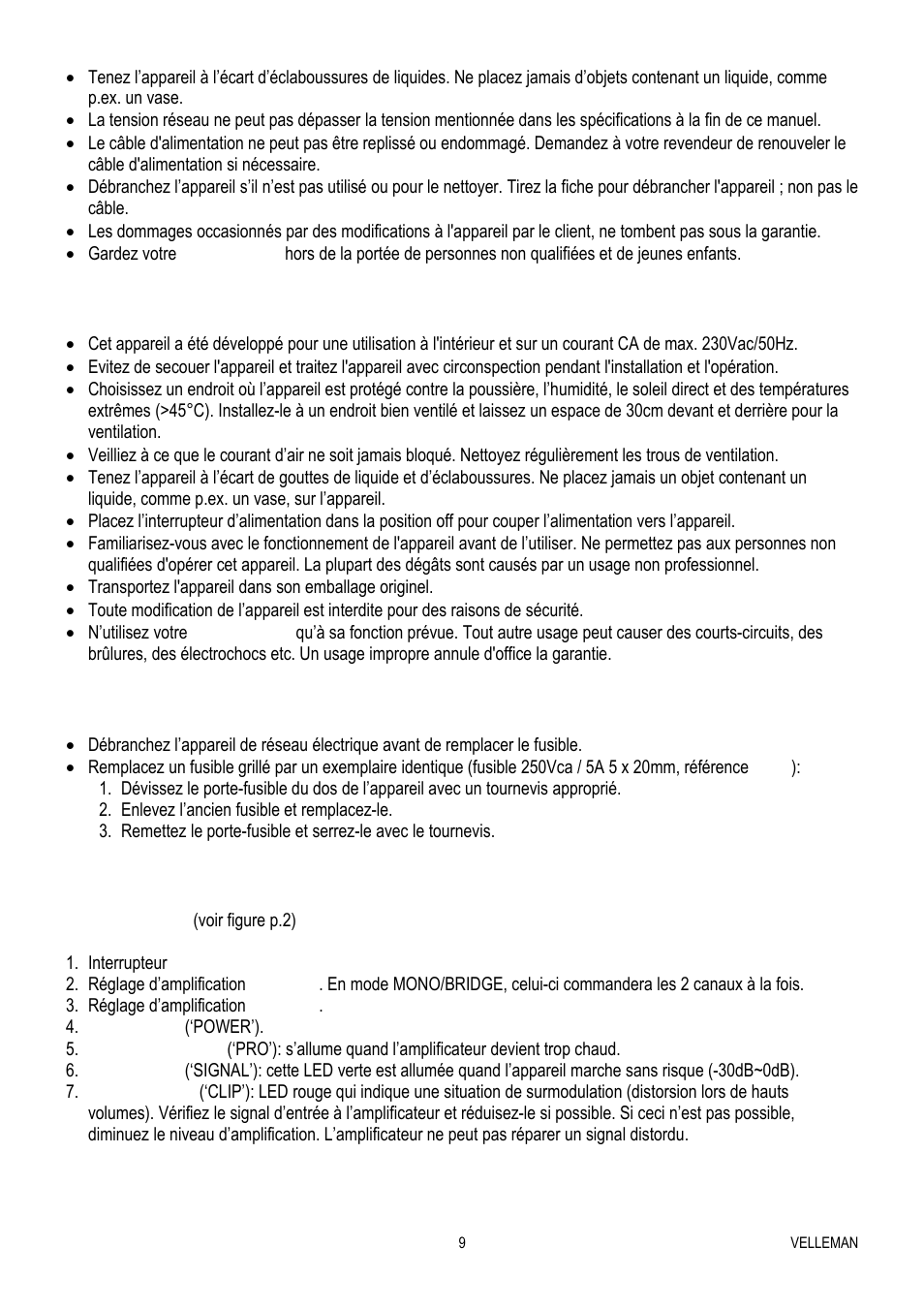 Velleman VPA2200MBN User Manual | Page 9 / 19