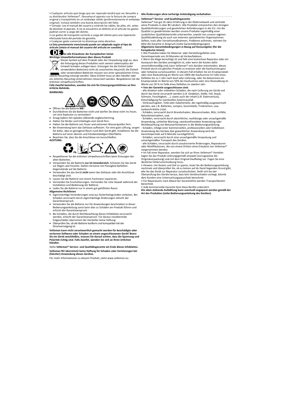 Velleman WP15-12 User Manual | Page 4 / 4