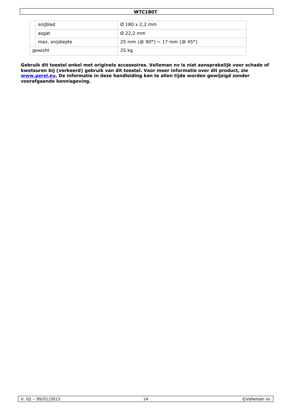 Velleman WTC180T User Manual | Page 14 / 28