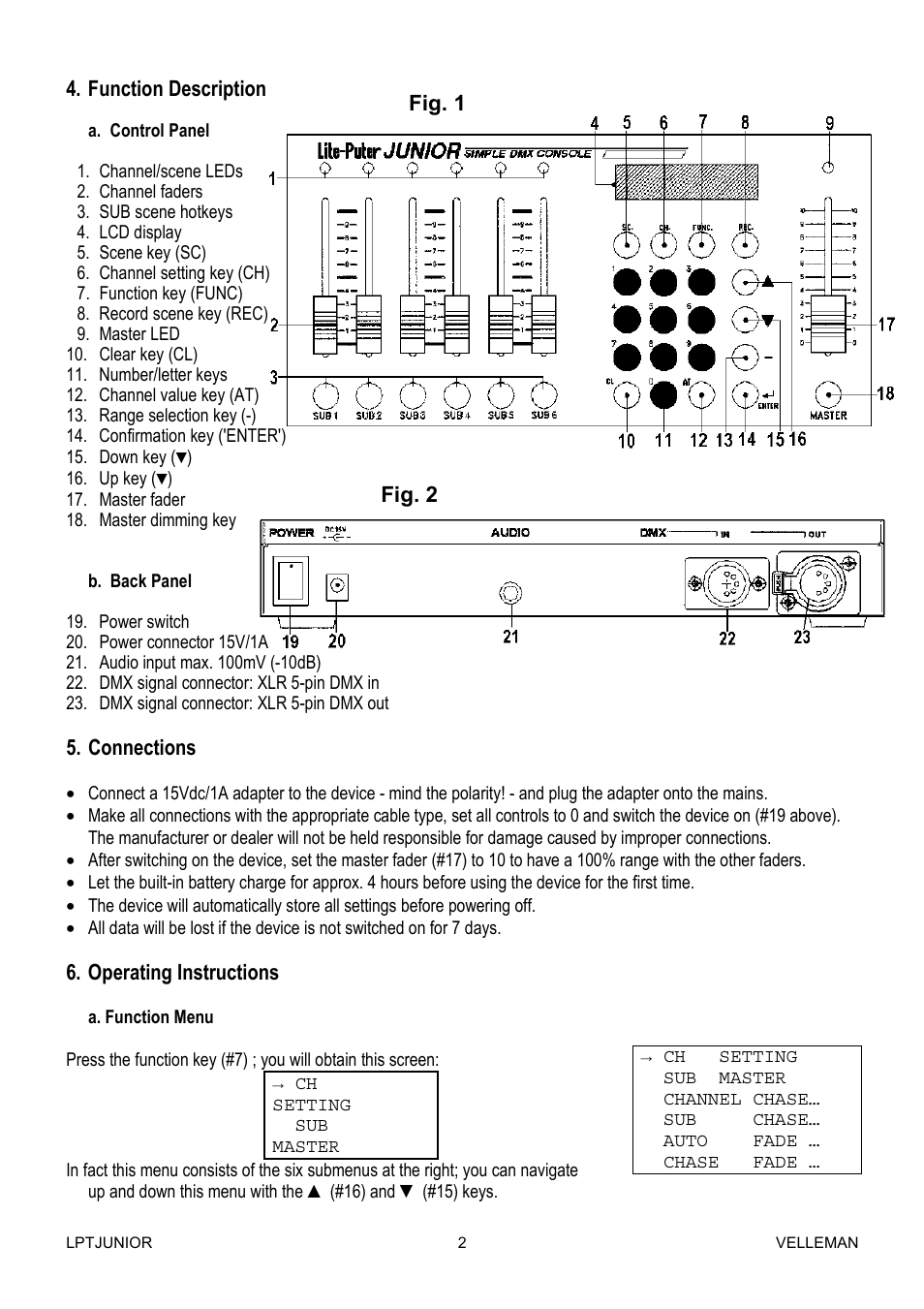 Velleman LPTJUNIOR User Manual | Page 2 / 33