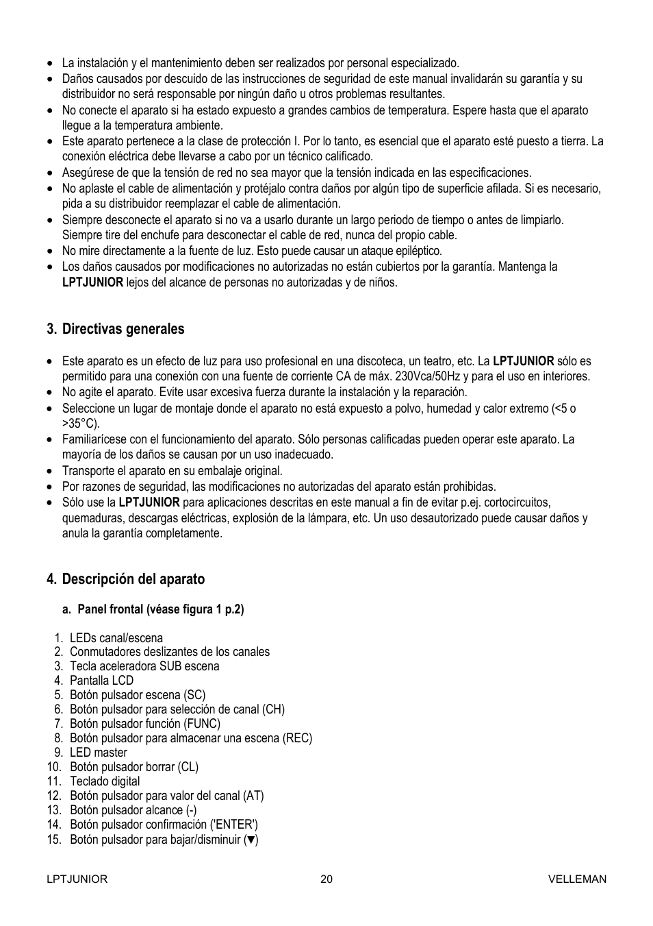 Velleman LPTJUNIOR User Manual | Page 20 / 33