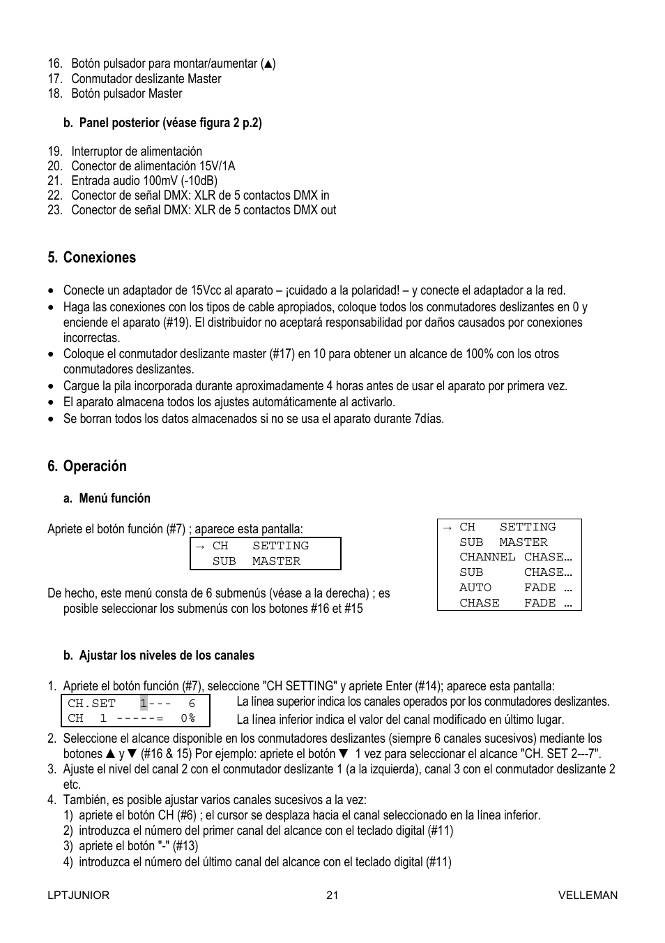 Velleman LPTJUNIOR User Manual | Page 21 / 33